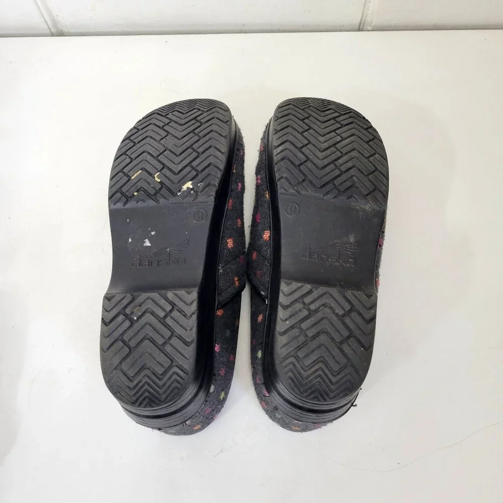 Dansko Vegan Professional Clogs Multicolor Polka Dot Black Slip-On Comfort Shoes - Picture 5 of 8